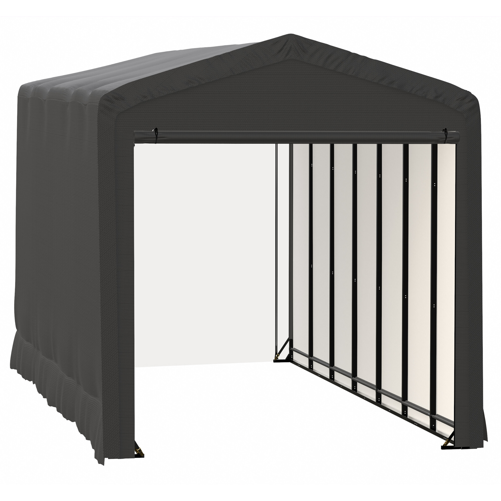ShelterLogic ShelterTube Garage - 14ft. x 32ft. x 16ft., Wind and Snow Rated, Industrial-Strength Steel Frame, Waterproof Fabric, Gray, Model# SQAACC0103C01403216
